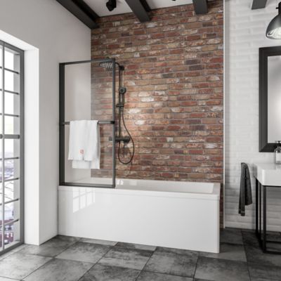 Paroi De Douche Pour Baignoire Novellini Jolly - 160x93 Cm - Verre Transparent