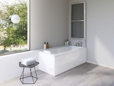 Pare-baignoire argent 2 volets relevable Atelier du bain