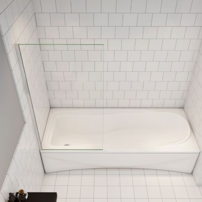 pare baignoire Argent 70x130cm,paroi fixée,5mm verre anticalcaire,style industriel et Installation réversible