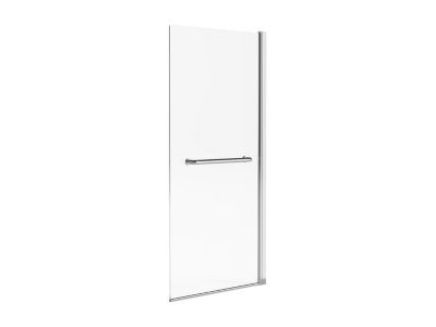 Pare baignoire avec porte-serviette en métal chromé au style industriel - 70 x 140 cm - TOBIN