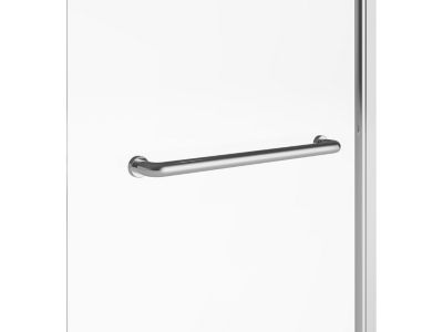 Pare baignoire avec porte-serviette en métal chromé au style industriel - 70 x 140 cm - TOBIN