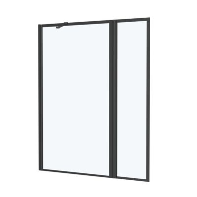 Pare-baignoire avec volet pivotant 70+30 x 130 cm noir mat Dark Edge Galedo