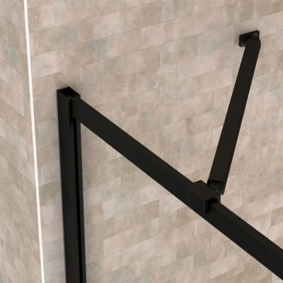 Pare-baignoire avec volet pivotant 70+30 x 130 cm noir mat Dark Edge Galedo