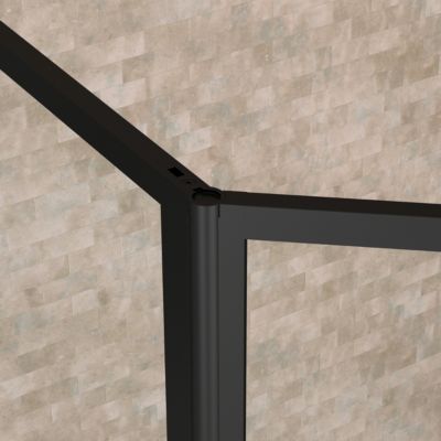 Pare-baignoire avec volet pivotant 70+30 x 130 cm noir mat Dark Edge Galedo