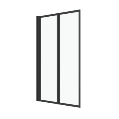 Pare-baignoire avec volet pivotant 70 x 120 cm noir mat Galedo