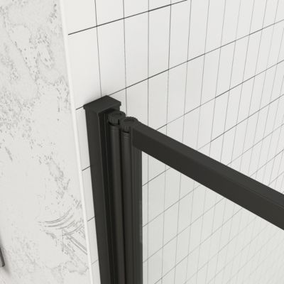 Pare-baignoire avec volet pivotant 70 x 120 cm noir mat Galedo