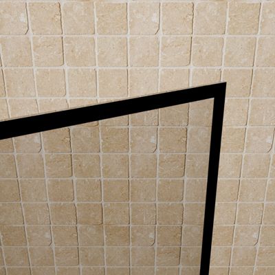 Pare baignoire avec volet pivotant - profile noir mat - 130x104 (HxL) - verre 5mm sérigraphié