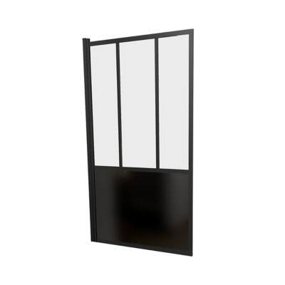 Pare baignoire Black Indus pivotant noir 130 x 75cm Galedo