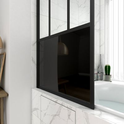 Pare baignoire Black Indus pivotant noir 130 x 75cm Galedo