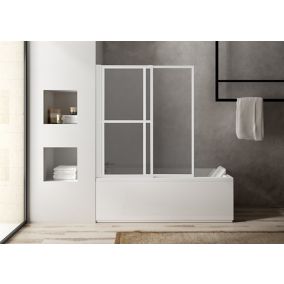 Pare-baignoire blanc 2 volets relevable Atelier du bain