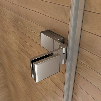 Pare baignoire chromé 2 volets - L.110 x H.140cm - 5mm verre sécurité - Pivotant et repliable 180 degré