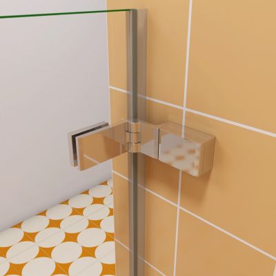 Pare baignoire chromé 2 volets - L.110 x H.140cm - 5mm verre sécurité - Pivotant et repliable 180 degré