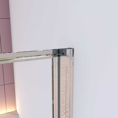 Pare baignoire Chrome pliante,L120xH140cm avec pliante 5 volets pliants 180 degrés,Installation réversible,4mm verre trempé