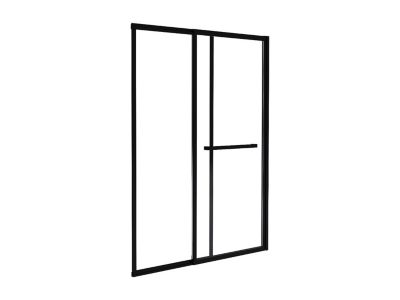 Pare baignoire coulissant noir mat avec porte serviette - 120x140 cm - WAIMEA