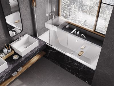 Pare-baignoire Easy Slide Chrome 100x150cm