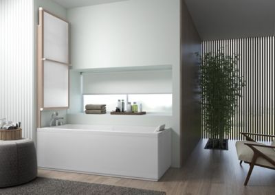 Pare-baignoire effet bois 1 volet relevable Atelier du bain
