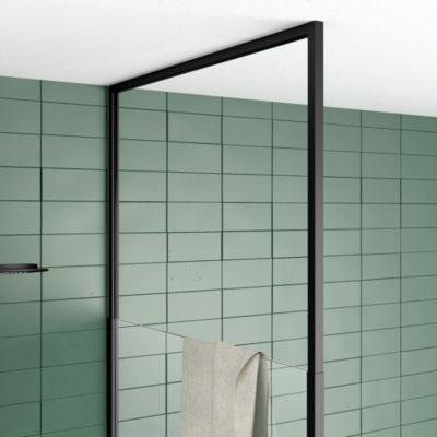Pare-baignoire extensible 75 x 153/202 cm noir mat Galedo