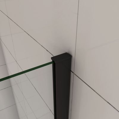 Pare-baignoire fixé 40x130cm,paroi fixée,5mm verre anticalcaire,noir mat style industriel et simplicité