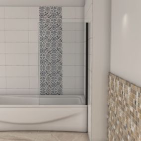 Pare-baignoire fixé 70x130cm,paroi fixée,5mm verre anticalcaire,noir mat style industriel et simplicité