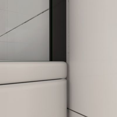 Pare-baignoire fixé 70x130cm,paroi fixée,5mm verre anticalcaire,noir mat style industriel et simplicité