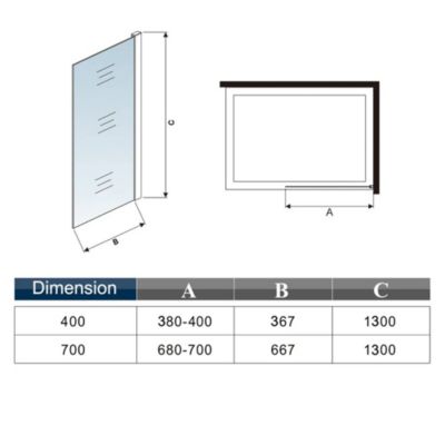 Pare-baignoire fixé 70x130cm,paroi fixée,5mm verre anticalcaire,noir mat style industriel et simplicité