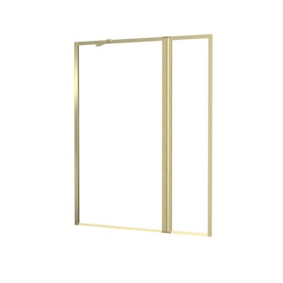 Pare-baignoire fixe avec volet pivotant 130+30 x 70 cm, profilés aluminium doré brossé, Galedo Golden Edge
