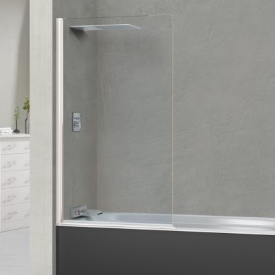 Pare Baignoire fixe pivotant gauche en verre sécurité ép 6mm - L85xH147 cm - profilé blanc - SUPERBAN Alsace Sport