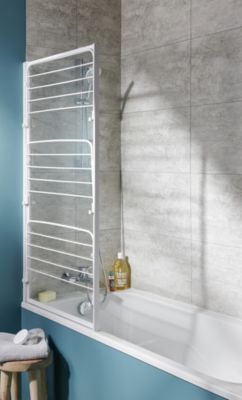 Pare-baignoire Gelco Studio pivotant 1 volet verre transparent l.75 x H.140 cm