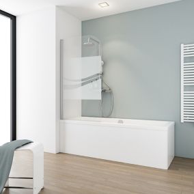 Pare-baignoire pivotant 1 volet, 80 x 140 cm, verre transparent anticalcaire 5 mm, Schulte Liane