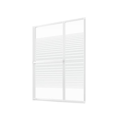 Pare-baignoire pivotant 2 volets, l. 109 x H. 140 cm, blanc, Schulte