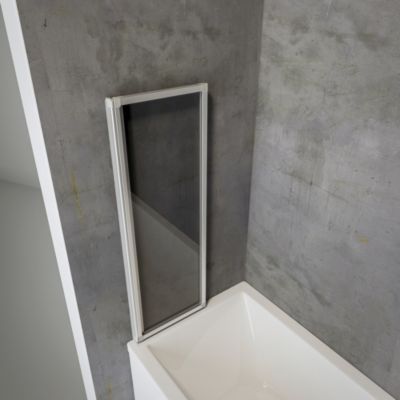 Pare-baignoire pivotant 2 volets l.87 x H.120 cm, chrome, Schulte