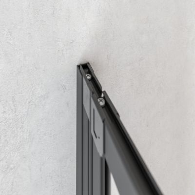 Pare-baignoire pivotant 2 volets l.87 x H.120 cm, noir, Schulte