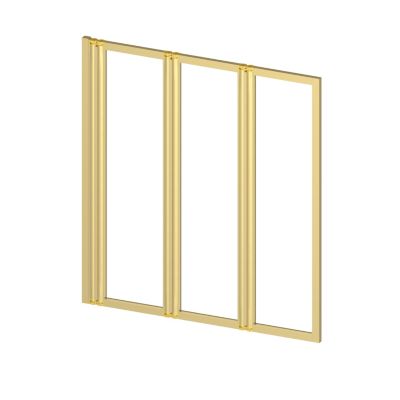 Pare baignoire Pivotant 3 Volets Or Brossé - 125x143 cm - Verre Trempé 4 mm - ZAGGY GOLD