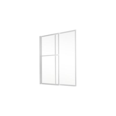 Pare-baignoire pivotant coulissant avec porte-serviettes H.140 x l.118 cm, blanc, Schulte