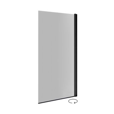Pare-Baignoire pivotant verre transparent anticalcaire et aluminium 80 x 140 noir Essebagno