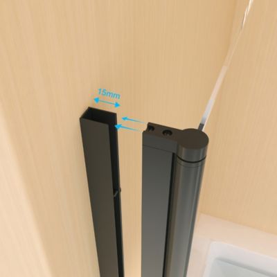 Pare-Baignoire pivotant verre transparent anticalcaire et aluminium 80 x 140 noir Essebagno