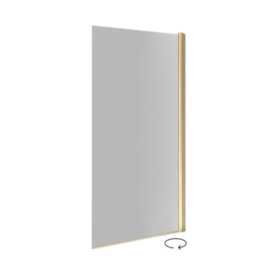 Pare-Baignoire pivotant verre transparent anticalcaire et aluminium 80 x 140 Or brossé Essebagno