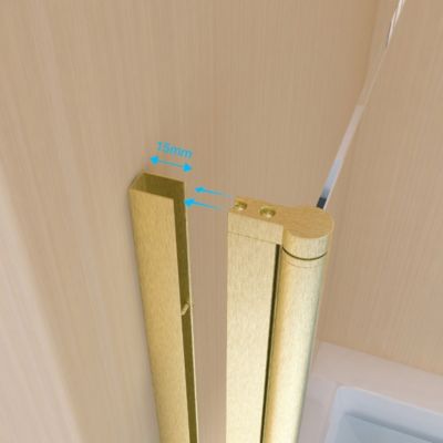 Pare-Baignoire pivotant verre transparent anticalcaire et aluminium 80 x 140 Or brossé Essebagno