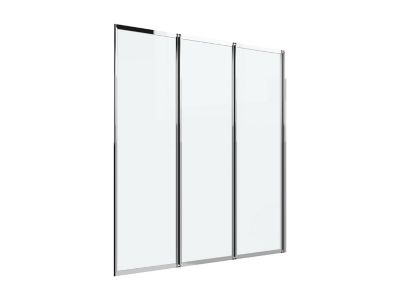 Pare baignoire pliant en métal - Coloris chrome - 120 x 140 cm - DISTRICT