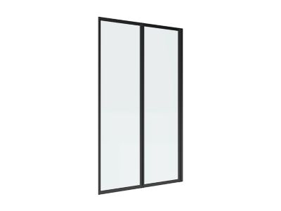 Pare baignoire pliant en métal style atelier - Noir mat - 80 x 140 cm - DISTRICT