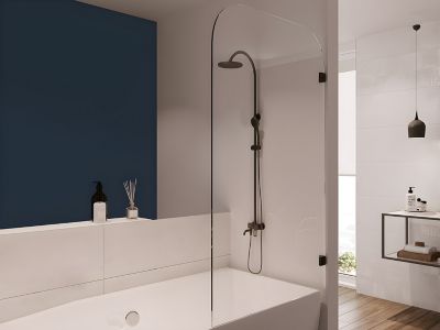 Pare baignoire réversible aux angles arrondis style industriel - 80 x 140 cm - TIMOUR