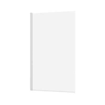 Pare-baignoire rabattable 140 x 80 cm, profilés aluminium blanc mat, Galedo Essentiel