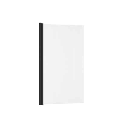Pare-baignoire rabattable 140 x 80 cm, profilés aluminium noir mat, Galedo Wave