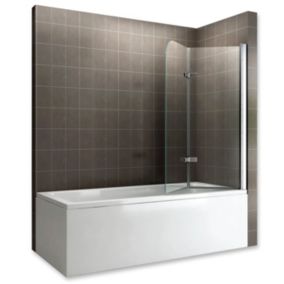 Pare-baignoire rabattable BALY en verre 6 mm transparent 100 x 140 cm