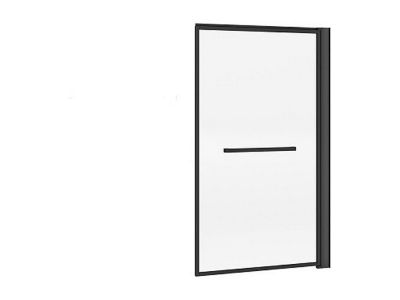 Pare baignoire relevable et pivotant avec porte serviette - Noir mat - 80 x 140 cm - VESLIRA