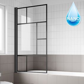 Pare-baignoire SIRHONA 800x1400mm Ecran de Baignoire Industriel + Verre Transparent  6 mm + Double Construction en Aluminium