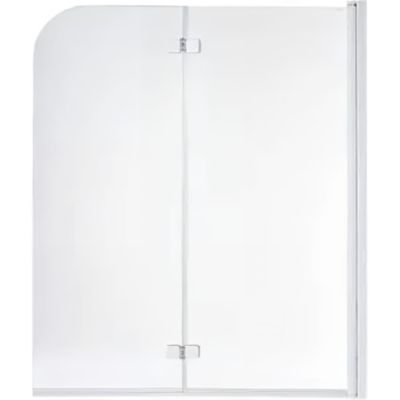 Pare-bain 2 volets pivotant 180 verre cristal trempé profilé alu SANINDUSA Aquarela Duo 120x150 montage droite profilé chromé