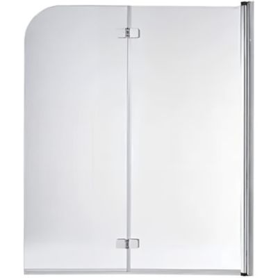 Pare-bain 2 volets pivotant 180 verre cristal trempé profilé alu SANINDUSA Aquarela Duo 120x150 montage droite profilé chromé