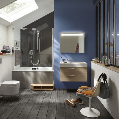 Pare bain JACOB DELAFON Capsule à poser en niche, Chrome 120 x 140