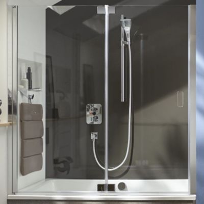 Pare bain JACOB DELAFON Capsule à poser en niche, Chrome 120 x 140